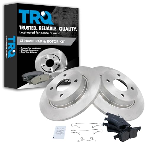 Image of TRQ Rear Brake Pad and Rotor Set Ceramic Solid Rotors | For 2018-2019 Ford EcoSport