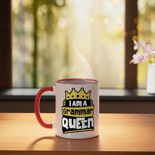 Taza de cerámica para profesor de inglés, 11 oz rojo/blanco miniatura 3