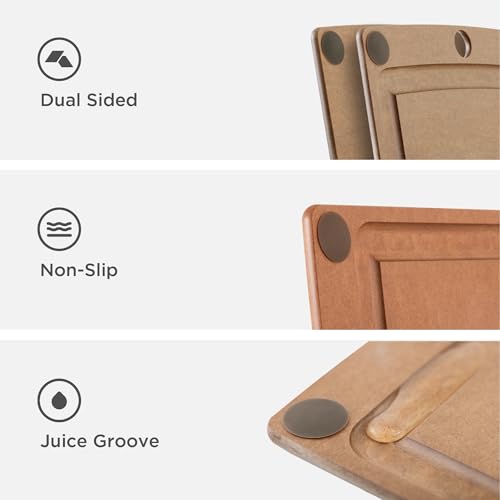 Image of Epicurean All-In-One Cutting Board with Non-Slip Feet and Juice Groove - Non-toxic, Dishwasher Safe, Made in the USA, 10 inch x 7 inch, Nutmeg