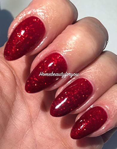 Bluesky RED GLITTER Nail Gel Polish UV LED Soak Off 10ml, Choose Your Red Christmas Glitter (RED FLAME, BRIGHT RED GLITTER)