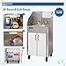 Ozark River Portable Sinks Elite PRO1, Free Standing Portable Concession Sink, Commercial Restaurant Portable Sink with Hot Water, Stainless Food Service Sink, White & Black Doors-Splashguard