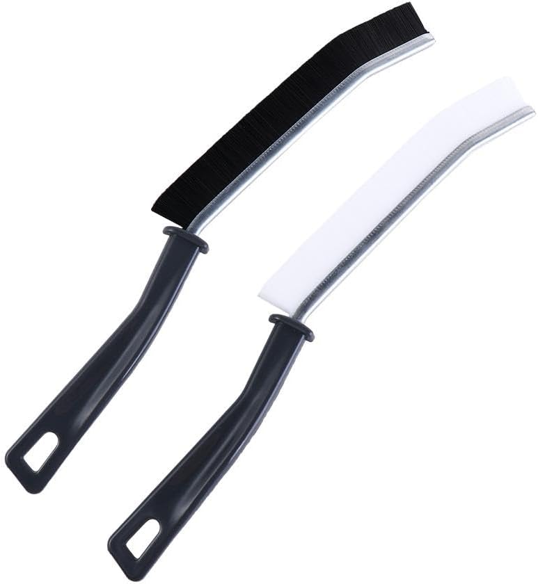 2 Pcs Crevice Cleaning Brush Grout Cleaner Scrub Brush Stiff Angled Bristles Deep Tile Narrow Joints Floor Lines/Gap Cleaning Brush for Kitchen Bathroom