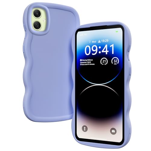 XINYEXIN Coque pour Samsung Galaxy A06, Étui Housse Vague Cadre Forme Bouclée Mignon Liquide Silicone Antichoc - Violet
