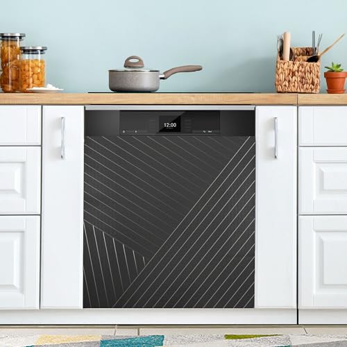 Wudan Couvertures magnétiques à lignes noires pour lave-vaisselle et réfrigérateur, nettoyage des couvertures sales pour lave-vaisselle et appareils de...