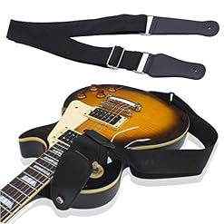 Sangle de Guitare avec Extrémités en Cuir 5.0 sangle de guitare en toile double couche réglable longueur 95-155 cm pour… - Les Beatles, Paul McCartney, John Lennon, RIngo Starr, George Harrison