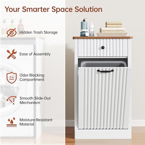Mueble para basura OtterOasis 10 galones blanco miniatura 3