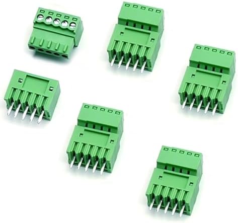 5 Set 5 Pin 3.81mm Pitch PCB Mount Screw Terminal Block Connector, Male Plug and Female Socket Pluggable Phoenix Type Connector