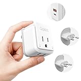 Ceptics Brazil Power Plug Adapter Travel Set, 20W PD & QC, Safe Dual USB & USB-C 3.1A - 2 USA Socket - Compact & Powerful - Also Use in Peru, Chile - Includes Type C, Type N Swadapt Attachments