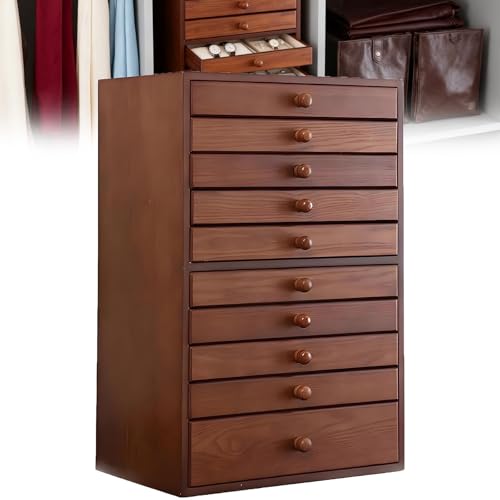 SHUMIAO Wooden Jewelry Box - Handcrafted 10-Layer boxes & organizers for Women, Men, and Girls
