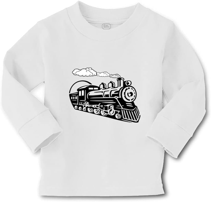 Kids Long Sleeve T Shirt Vintage Trains Cotton Boy & Girl Clothes