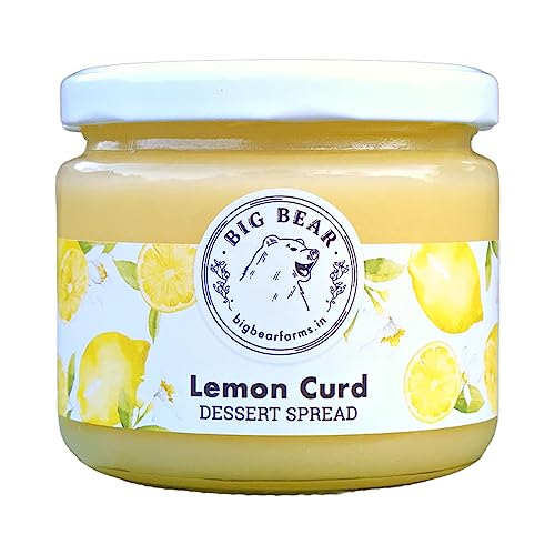 Image of Big Bear Farms Lemon Curd Dessert Spread, 100% Natural, Contains Egg, No Artificial Preservatives, Homemade in Himachal, 315g, Pack of 1