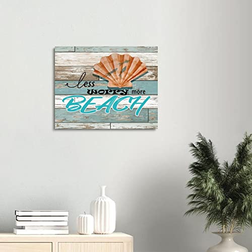 Toile de peintures de coquillages Yelolyio esprit Less Worry More - 3