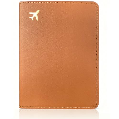 toTravelGear Passport Holder for Travel Essentials,RFID Blocking Passport Cover Case for Travel Accessories,Travel Wallet for Women Men (Dark Brown)