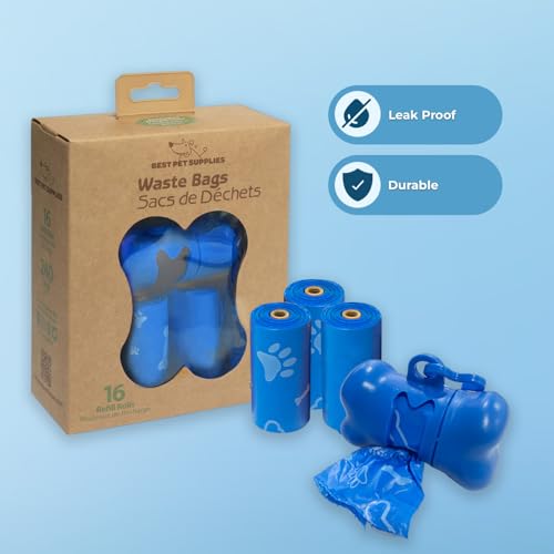 Image of Best Pet Supplies Dog Poop Bags for Waste Refuse Cleanup, Doggy Roll Replacements for Outdoor Puppy Walking and Travel, Leak Proof and Tear Resistant, Thick Plastic - Blue (Unscented), 240 Bags