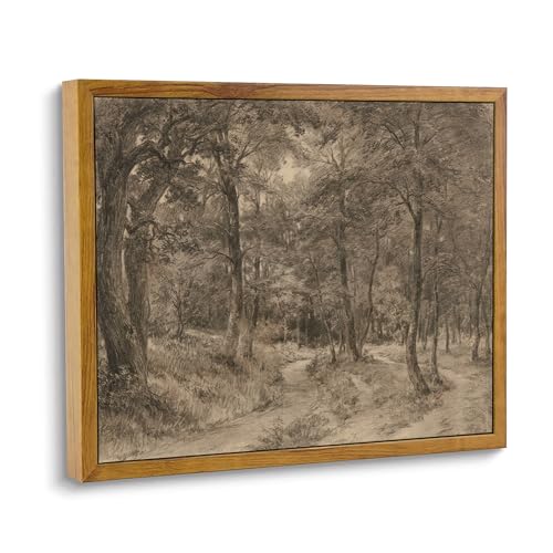 ARTZIO Vintage Framed Landscape Wall Art, Black and White, 8x10 Inch