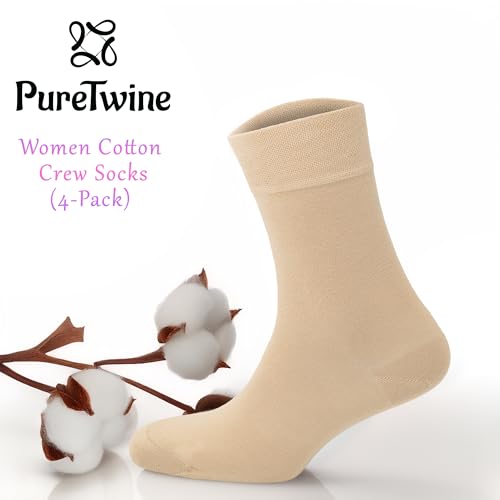 Crew Socks for Women Soft Combed Cotton Moisture Wicking Thin Ladies Dress Socks with Seamless Toe3