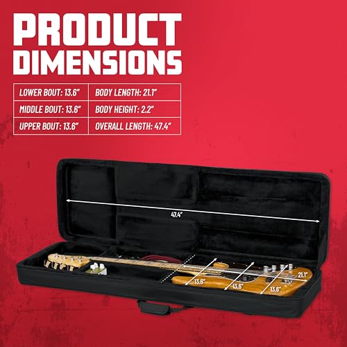 image for Gator Cases Lightweight Polyfoam Guitar Case for Electric Bass Guitars