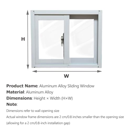 Ventana corrediza blanca de aluminio 40x80 con vidrio de seguridad para hogar y gallinero 5