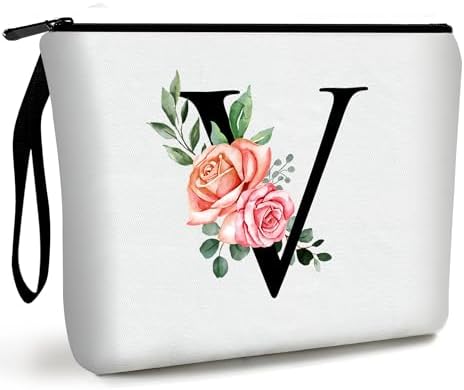 Personalised Makeup Bag Gifts for Women A-Z Make up Bag Gifts for Birthday Christmas Best Friend Her Women Mum Wedding Gifts for Bride Bridesmaid Cosmetic Bag Makeup Holder(A)