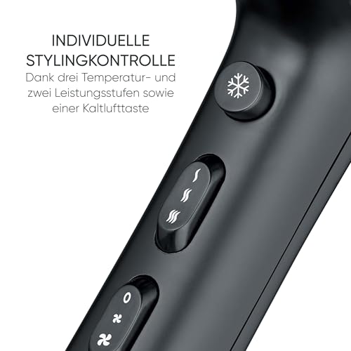 Severin Haartrockner mit Kabeleinzug, leistungsstarker Föhn mit Kaltlufttaste, inkl. Diffusor und Düse, 3 Heiz- & 2 Leistungsstufen, 1… – Ansicht 4
