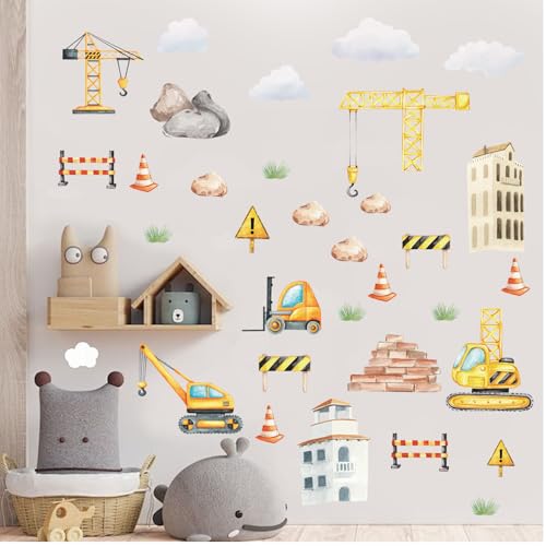 Vinilos decorativos vehículos de construcción para pared miniatura 4