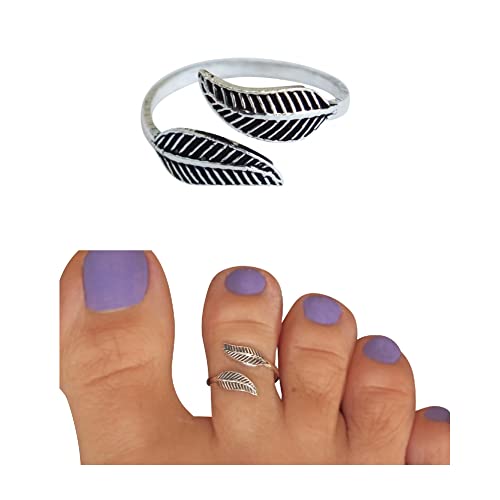 925 Sterling Silver Wrap Leaf Band Toe Ring/Knuckle Ring - Small Adjustable Dainty Ring Handmad By Miya Jewelry Creations #TOP6