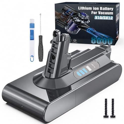 Replacement Battery for Dyson V10-8000mAh Battery Compatible with Dyson V10 Animal Absolute V10 Motorhead Fluffy Cordless Handheld Vacuum Cleaner