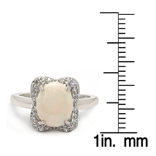De Buman 1.4Ctw Genuine Opal 925 Silver Ring,Size 7 #TOP3