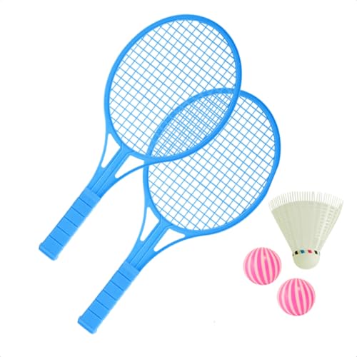 Kit De 2 Raquetes Com Bolinhas Peteca Infantil Verde Laranja Presente Praia Crianças (Azul)