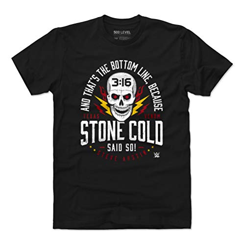 500 LEVEL Stone Cold Steve Austin WWE Shirt (Cotton, X-Large, Black) - Stone Cold Steve Austin Said So WHT