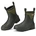HISEA Mens Mud Boots Short Garden Shoes Ankle Hight Waterproof Neoprene Rubber Rain Boots