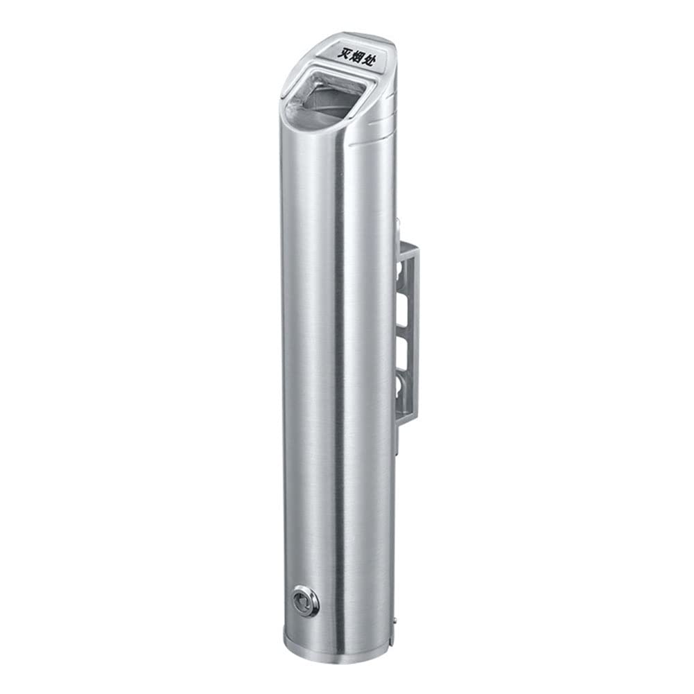 Free Standing Ash Tray,Lockable Wall Mounted Metal Ashtray, Stainless Steel Ashtray Column 48cm 1.8L Aluminum Alloy Outdoor Cylinder Wall Mounted Ashtray Cigarette Ash Bin Lockable (Color : Color 1,