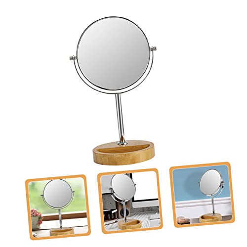 Espejo de maquillaje doble con base estable y rotación 360° miniatura 5