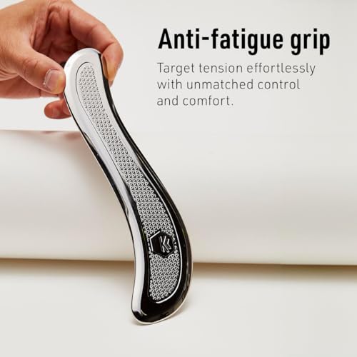 SIDEKICK Echo Muscle Scraper - Steel Gua Sha Tool - w/Patented Anti-Fatigue Grip - Full Kit Included – Designed for IASTM to Relieve Neck, Shoulder, Back and Muscle Pain - (Stainless Steel)