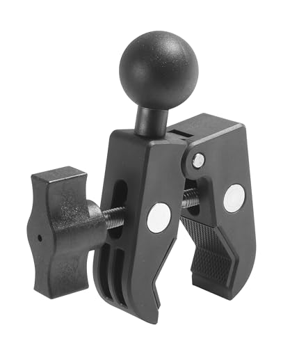 SCUARI Motorcycle Handlebar Mount Clamp,Car Accessories,Aluminium Alloy Handlebar Mount Clamp Base with 1' Ball for Rails 0.5' to 2' in Diameter,Strong Rod Clamps,Suitable for Motorcycles,Bicycles