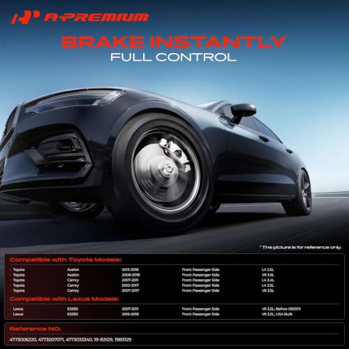 Image of A-Premium Disc Brake Caliper Assembly with Bracket Compatible with Select Toyota and Lexus Models - Avalon 2008-2018, Camry 2007-2017, ES350 2007-2011, 2016-2018 - Front Right Passenger Side