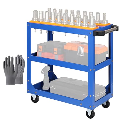 Carro de herramientas de 3 niveles, soporte de herramientas móvil con ruedas, organizador de gran capacidad para garaje y almacén, máquinas herramientas CNC, carrito de herramientas rodante
