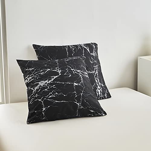 ARYURBU Marmor Bettwäsche Set 2tlg, Schwarz Weiß Marmoriert Bettbezug 135x200cm + Kissenbezug 80x80cm, Daunendecke Bettdecke Cover, Kinder Mädchen Einzelbett Wendebettwäsche - Image 6