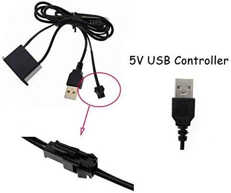 Miniatura 4 de DC 5 V portátil USB El cable de luz de tira de neón controlador de cinta EL Controlador de cinta EL Panel Controlador de unidad inversor (DC-5V)