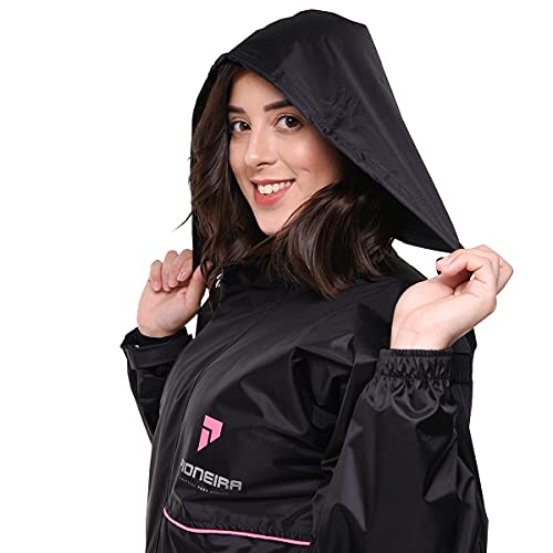 Capa de chuva Pioneira Nylon Impermeável Motoqueiro Motoboy Com Gola Touca e bolso rosa EGG