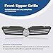 CarPartsDepot Front Grill Grille Compatible With 2011-2014 Volkswagen Jetta Sedan Chrome Shell With Black Insert Grill 5C6853651AZLL VW1200149