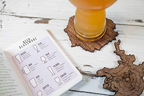 Pacific Northwest Wooden Coasters | Mt. Rainier, Mt. Hood, Mt. Baker, Mt. Bachelor And Mt. St. Helens | Coasters Made Using Real Walnut Wood In The Usa [Coasters] #TOP6