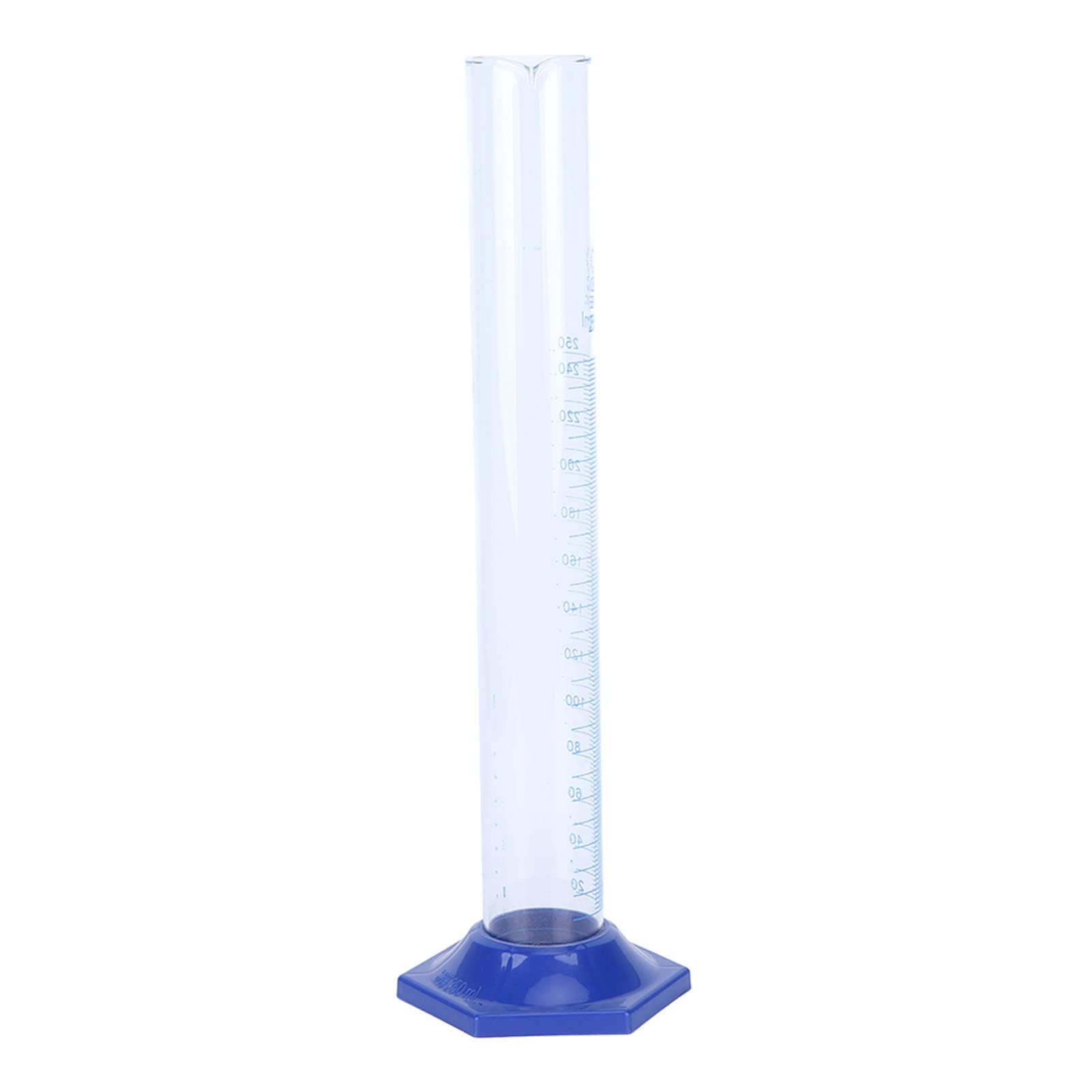 Sprzęt laboratoryjny ze szklanym cylindrem miarowym o pojemności 250 ml. Domowy eksperyment do nauczania przemysłowego