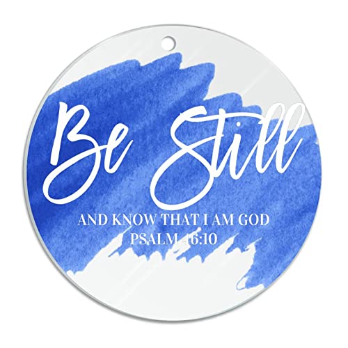 Christmas Acrylic Ornament Be Still And Know That I Am God Christmas Porcelain Ornament Funny Family Phrase Christmas Memory Keepsake Ornament For Mom Dad Baby Holiday 3 Inch #TOP1