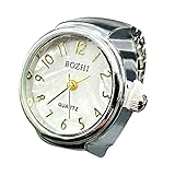 Anillos de Acero Inoxidable para Mujer, Plata, Anillo de Reloj Real para Decir la Hora, Reloj Vintage, Anillo Redondo, Grueso, Plata Ajustable, joyería de Moda Vintage Rosa