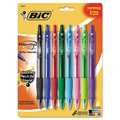BIC Velocity Retractable Ballpoint Pen, Assorted Ink, 1.6mm, Bold, 8/pack (Original Version) (1)