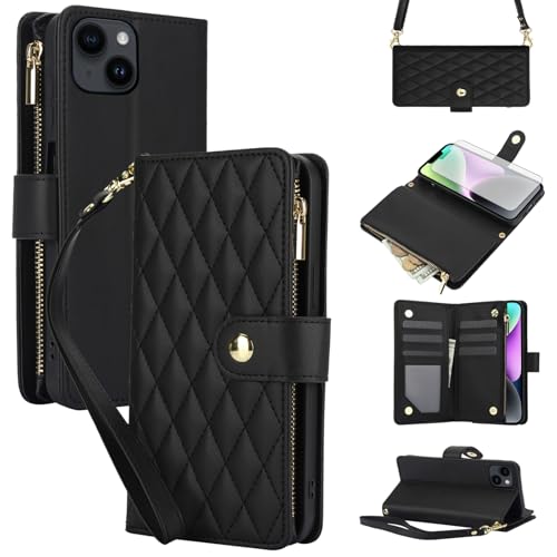 Coque iPhone 14 avec fermeture éclair Asuwish pour ne plus perdre vos cartes