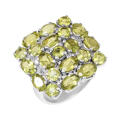 Bague péridot vert argent 925 véritable anti-allergie et éclat durable
