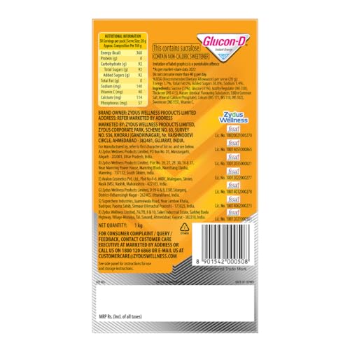 Image of Glucon-D Mango Blast Glucose Powder, 1Kg & & Complan Nutrition Drink for Children, Royale Chocolate Flavour, 500 gm