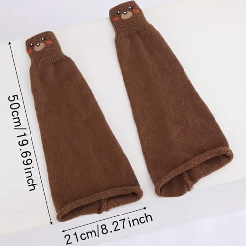 ClawsandPaws Cartoon Frog/Strawberry/Rabbit/Bear Crochet Leg Warmers, Y2K Thick Winter Leg Warmers, Cute Knitted Long Socks3